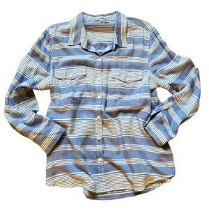BeachLunchLounge Button Down Shirt Striped Denim